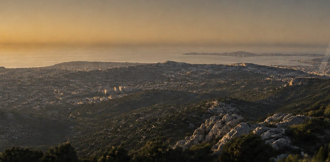 Vue panoramique de Marseille et du littoral